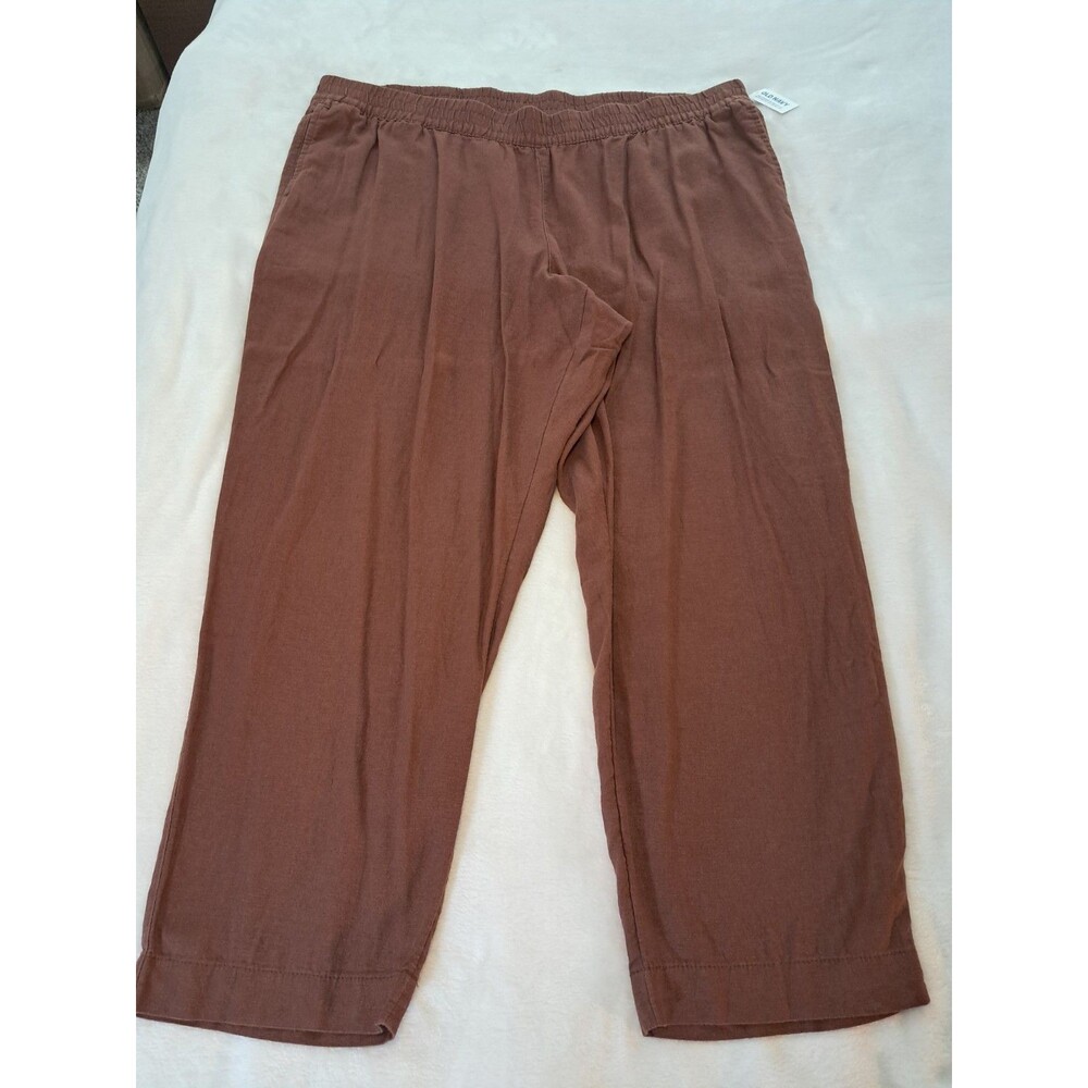 Old Navy Straight Leg Comfort Elastic-Waistband Linen Bldnd Pants Size XXL NWT - Picture 4 of 10